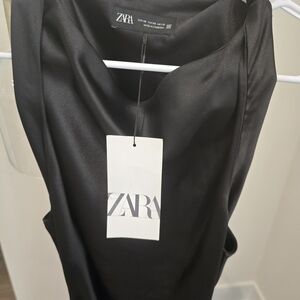 Zara Black Satin Dress